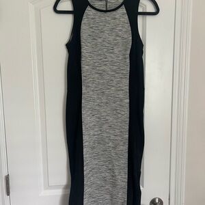 Athleta Black and Gray Midi Dress